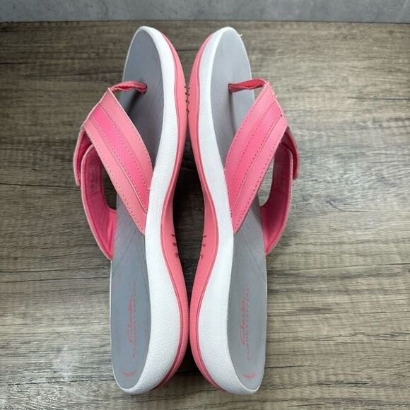 Clark’s Cloudsteppers~Women’s~Breeze Sea Flip Flop/Thongs~Pink~Size 11M - Picture 7 of 9
